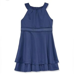 NWT Calvin Klein Girls Party Dress Fit and Flare in Blue Scuba size 16